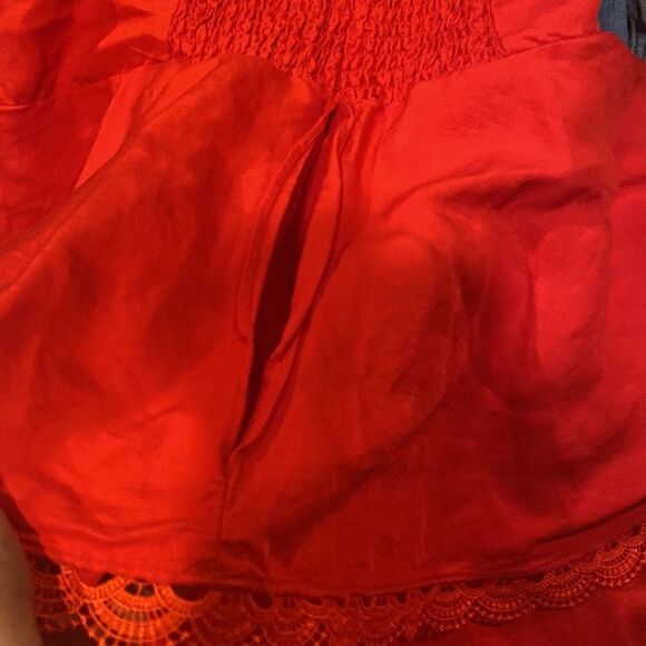 Marchesa Notte Red Tiered Midi Dress - Picture 8 of 13